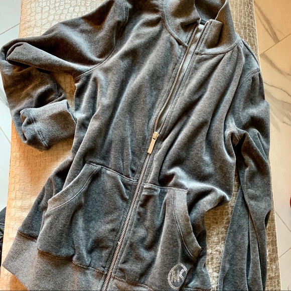 Michael Kors Velvet LOGO Bomber Jacket - Picture 4 of 5